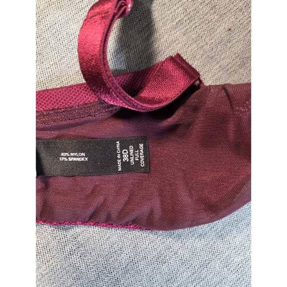 BODY by Victoria's Secret Maroon Lace Unlined Full Coverage Bra Size 38D - Picture 5 of 7